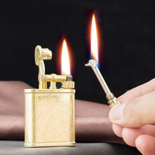 2 in 1 Lighetr Permanent Match Antique Style Lift Arm Kerosene Lighter with Permanent Match