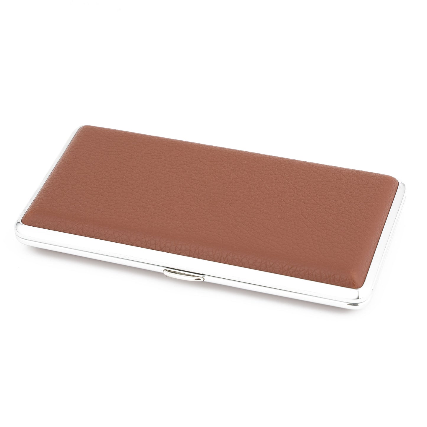 Cigarette Box for Women and Men Stylish Leather Surface Metal Cigarette Case Box Holder for 120's Cigarettes