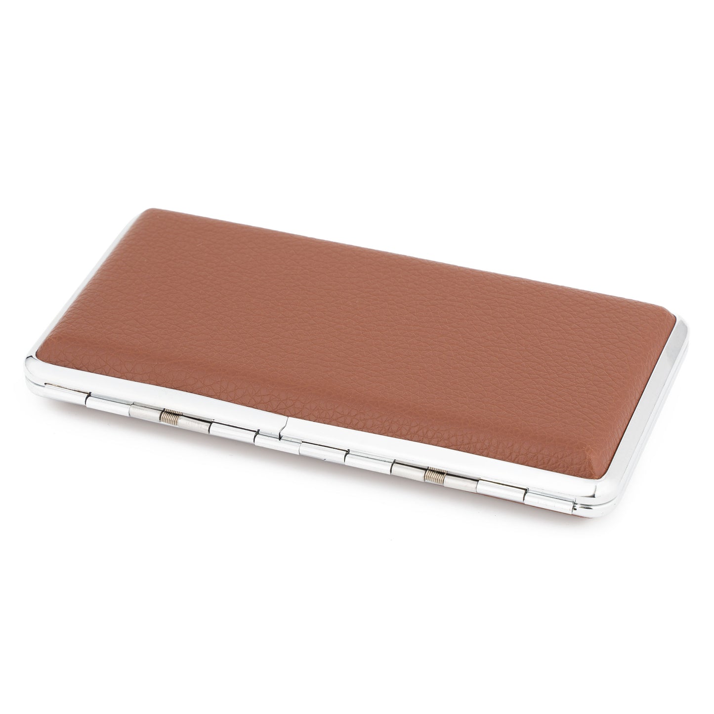 Cigarette Box for Women and Men Stylish Leather Surface Metal Cigarette Case Box Holder for 120's Cigarettes