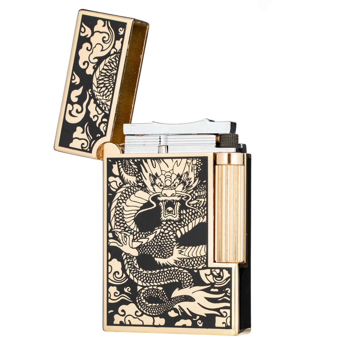 Chinese Dragon Flint Wheel Butane Refillable Soft Flame Lighter