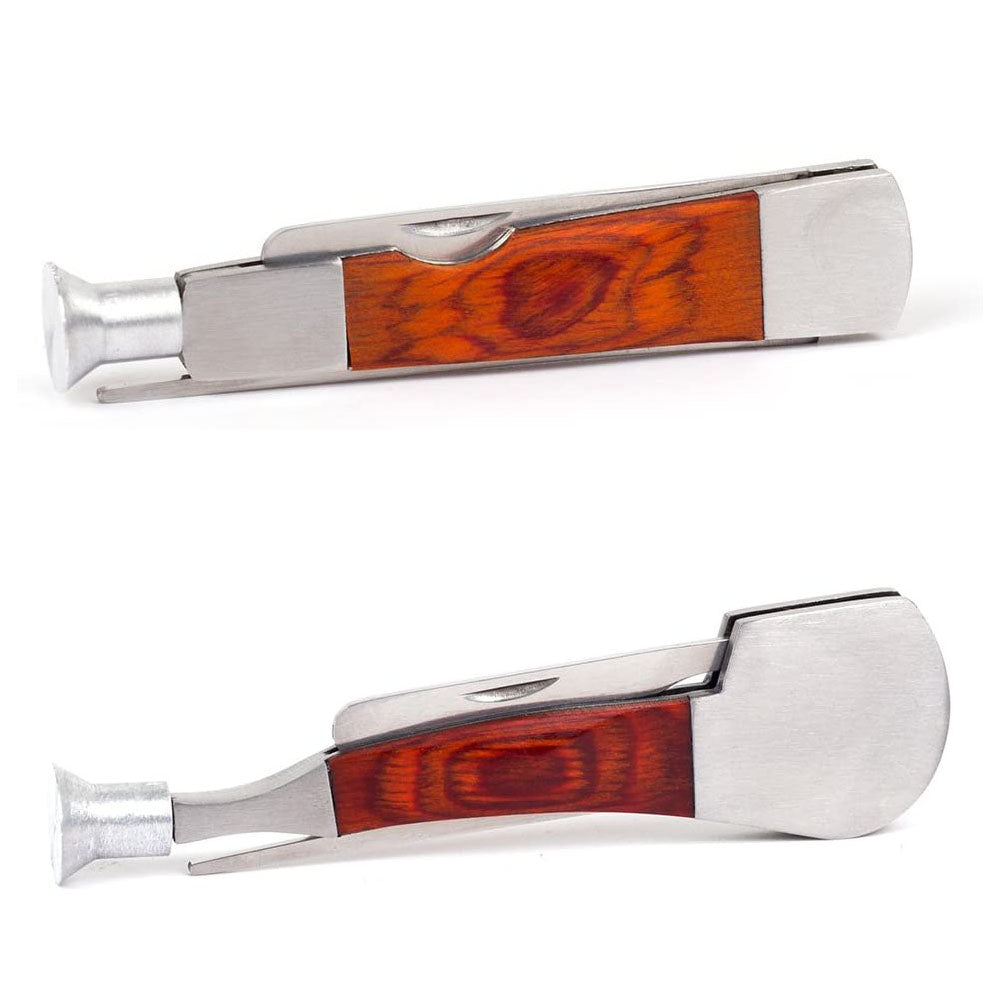 Rosewood Stainless Steel 3 in 1 Smoking Tobacco Pipe Cleaner Tamper Tool
