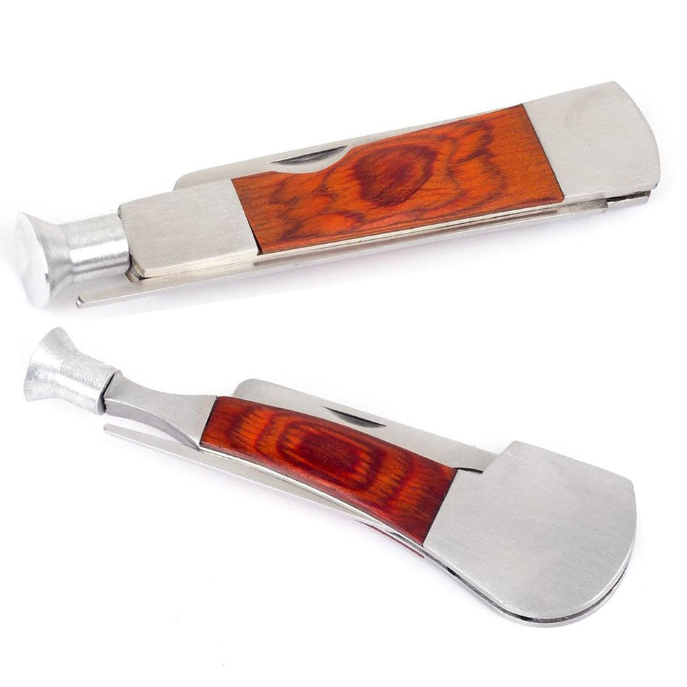 Rosewood Stainless Steel 3 in 1 Smoking Tobacco Pipe Cleaner Tamper Tool