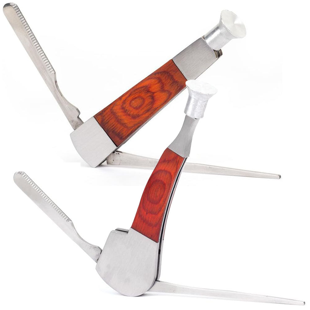 Rosewood Stainless Steel 3 in 1 Smoking Tobacco Pipe Cleaner Tamper Tool