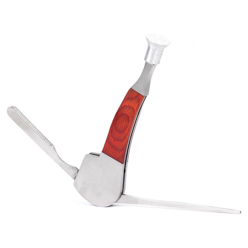 Rosewood Stainless Steel 3 in 1 Smoking Tobacco Pipe Cleaner Tamper Tool