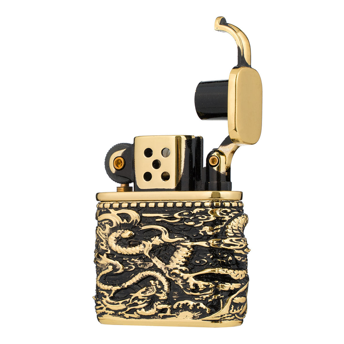 Chinese Dragon Creative Hollow Carved Antique Style Lift Arm Kerosene Windproof Lighter