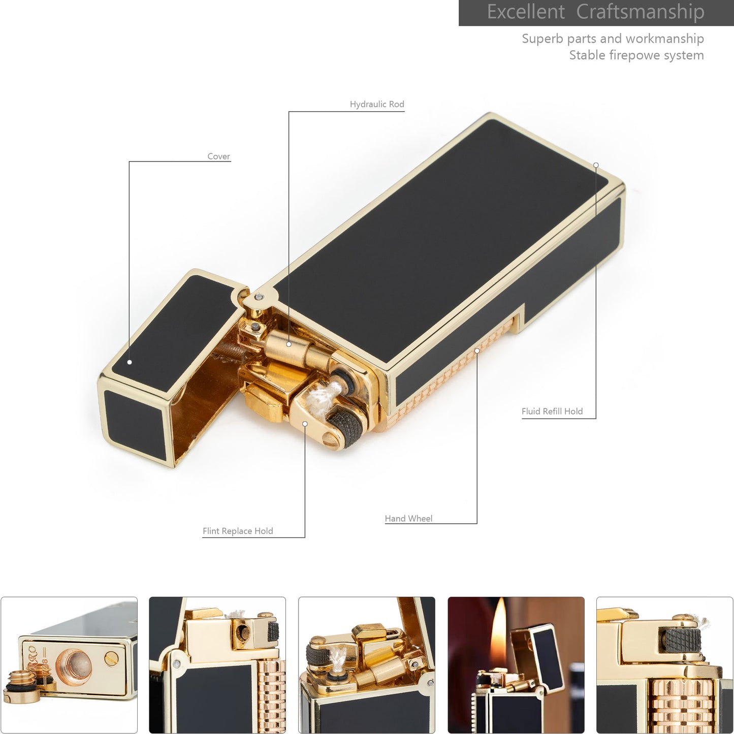 Antique Type Classic Soft Flame Kerosene Lighter Fluid Refillable Lighter, Gifts for Men