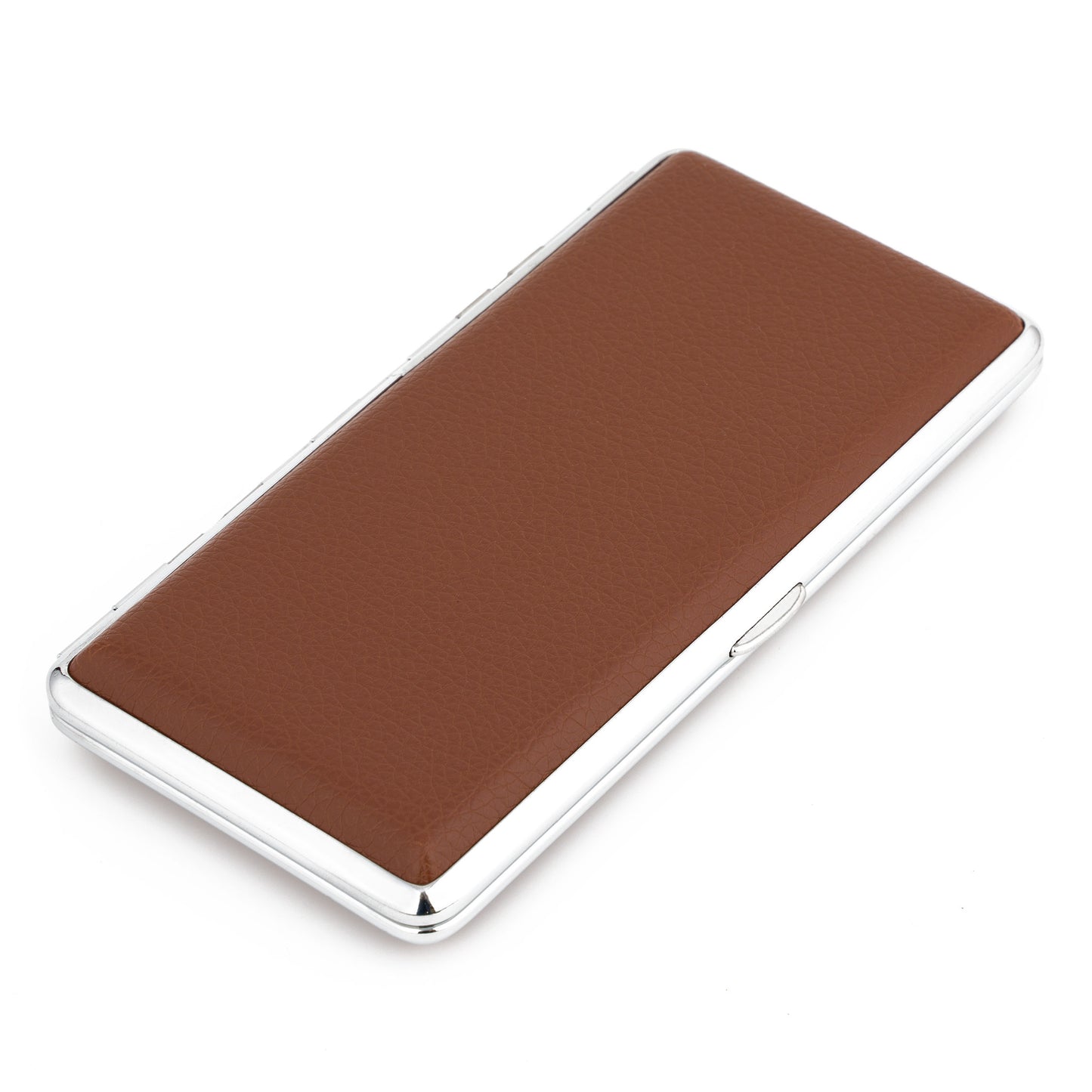 Cigarette Box for Women and Men Stylish Leather Surface Metal Cigarette Case Box Holder for 120's Cigarettes