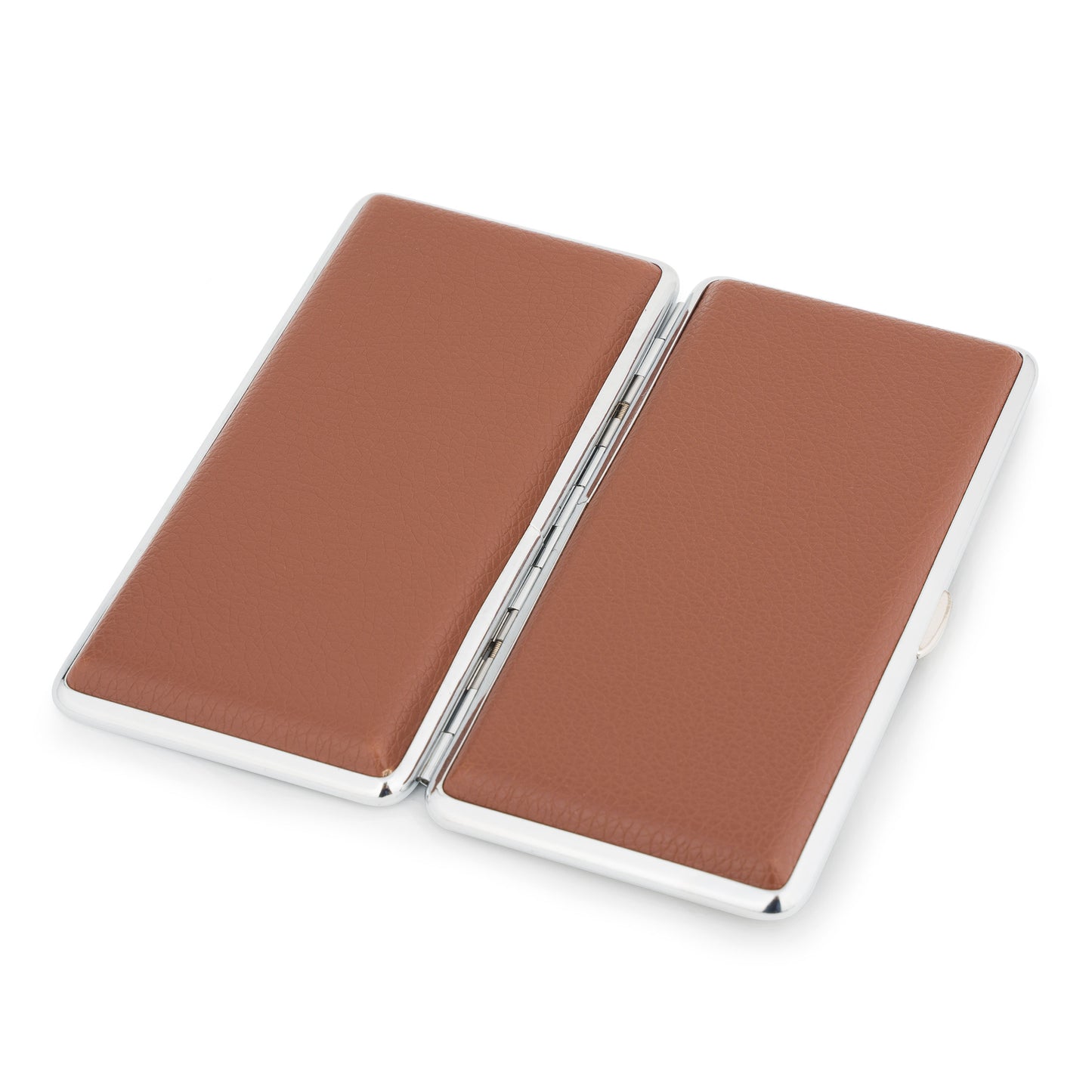 Cigarette Box for Women and Men Stylish Leather Surface Metal Cigarette Case Box Holder for 120's Cigarettes