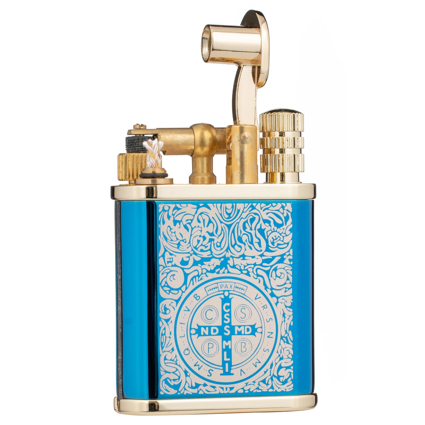 Blue Ice Constantine 2 in 1 Lighetr Permanent Match Antique Style Lift Arm Kerosene Lighter with Permanent Match