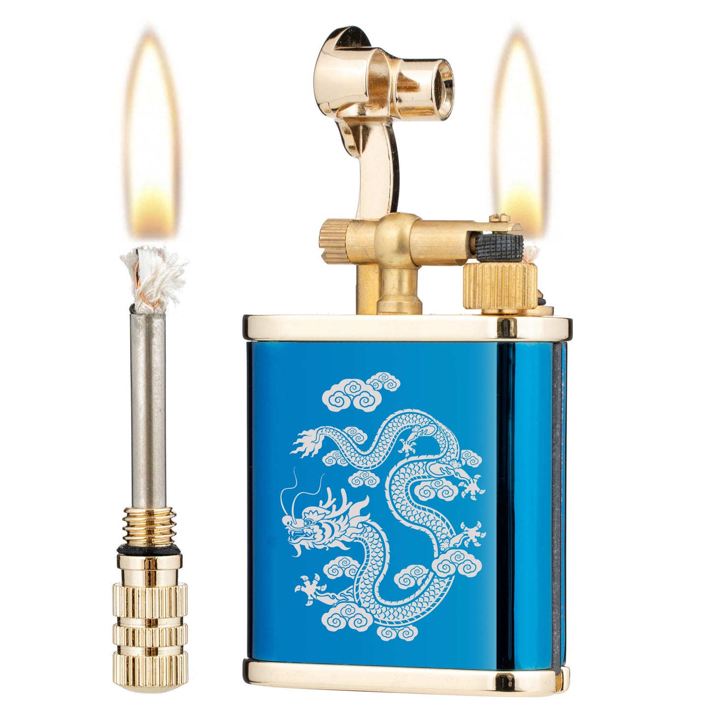 2 in 1 Lighetr Permanent Match Antique Style Lift Arm Kerosene Lighter with Permanent Match