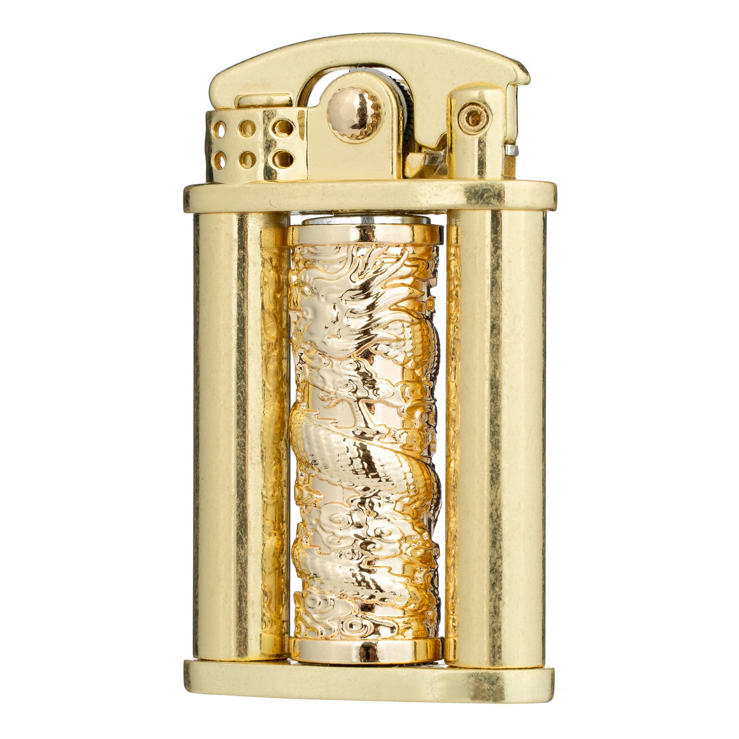 Antique Type Rotatable Dragon Pillar Soft Flame Rocker Arm Petrol Kerosene Lighter
