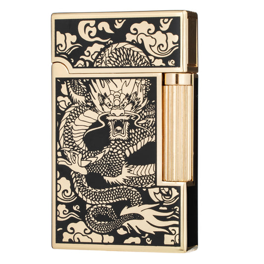 Chinese Dragon Flint Wheel Butane Refillable Soft Flame Lighter