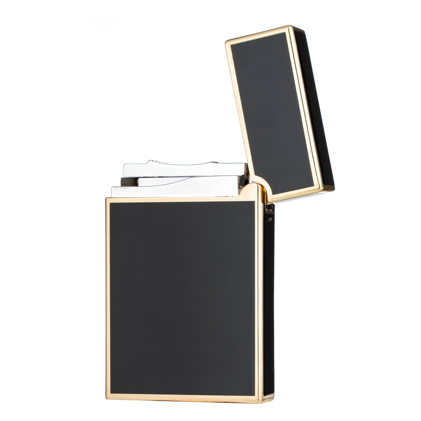 Soft Flame Black Gold Flint Wheel Butane Refillable Gas Metal Lighter