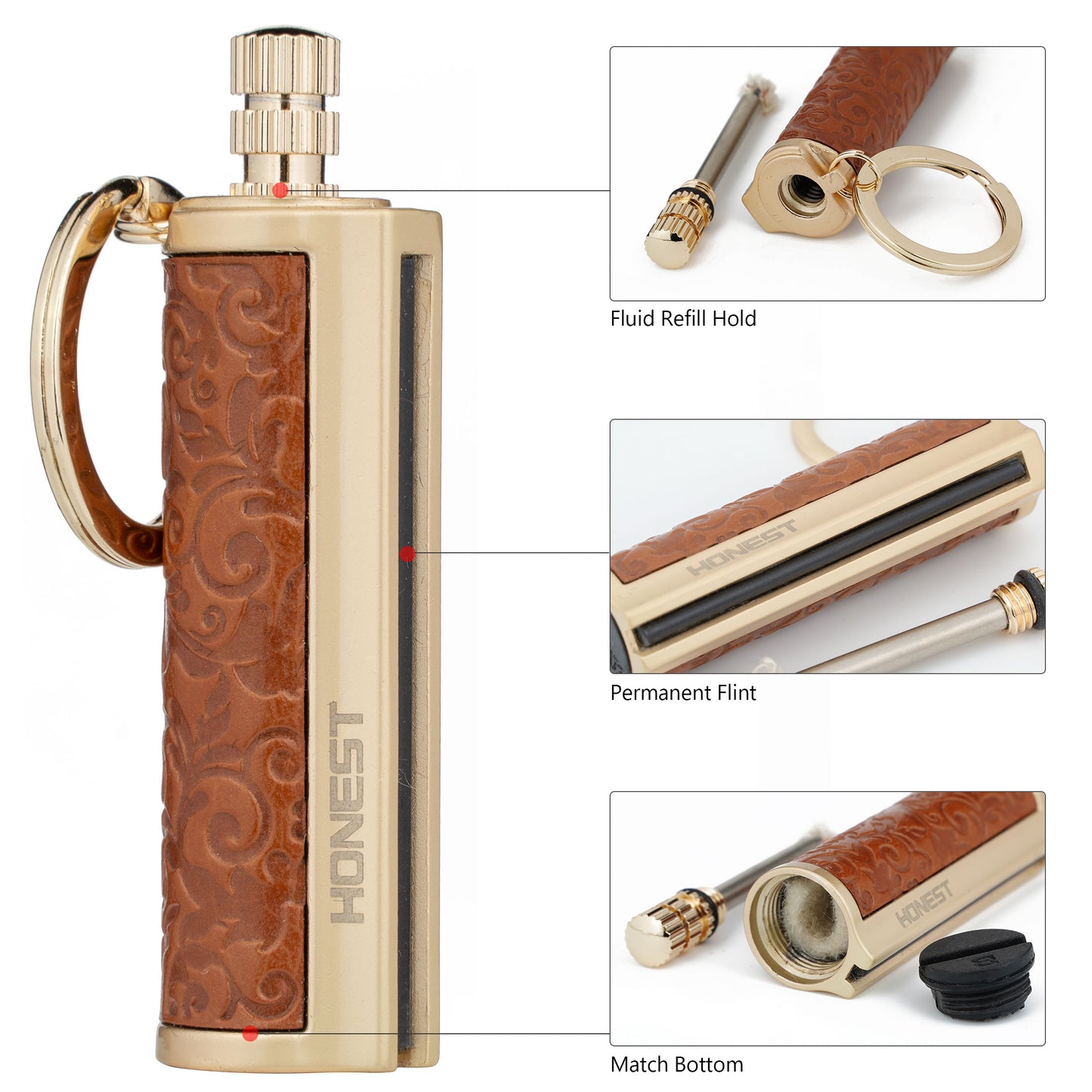 Kerosene Lighter Permanent Match Keychain Lighter Waterproof Matchstick Survival Flint Fire Starter