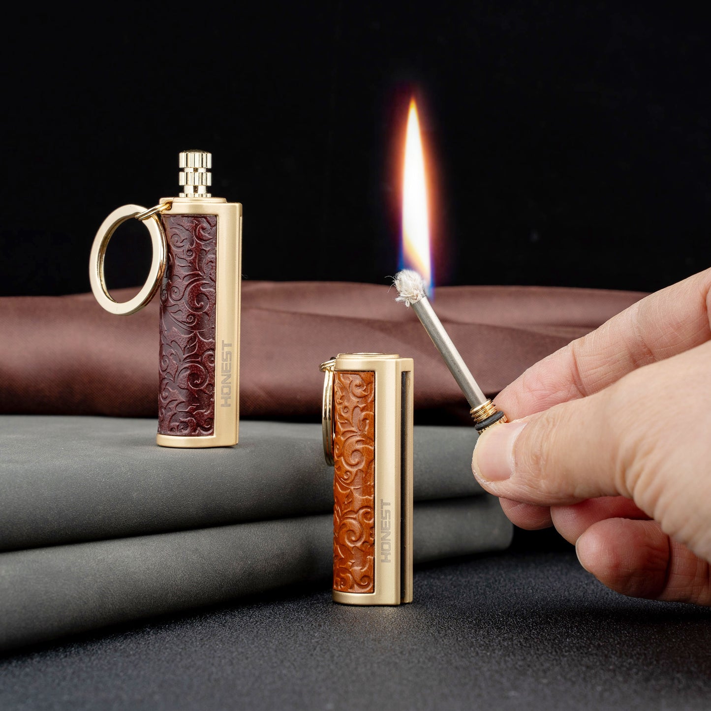 Kerosene Lighter Permanent Match Keychain Lighter Waterproof Matchstick Survival Flint Fire Starter