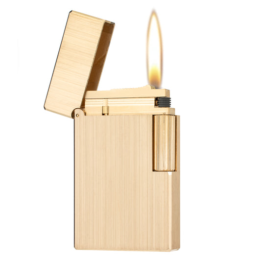 Classic Soft Flame Solid Brass Kerosene Lighter Side Wheel Lighter for Outdoor Camping Men's Gifts