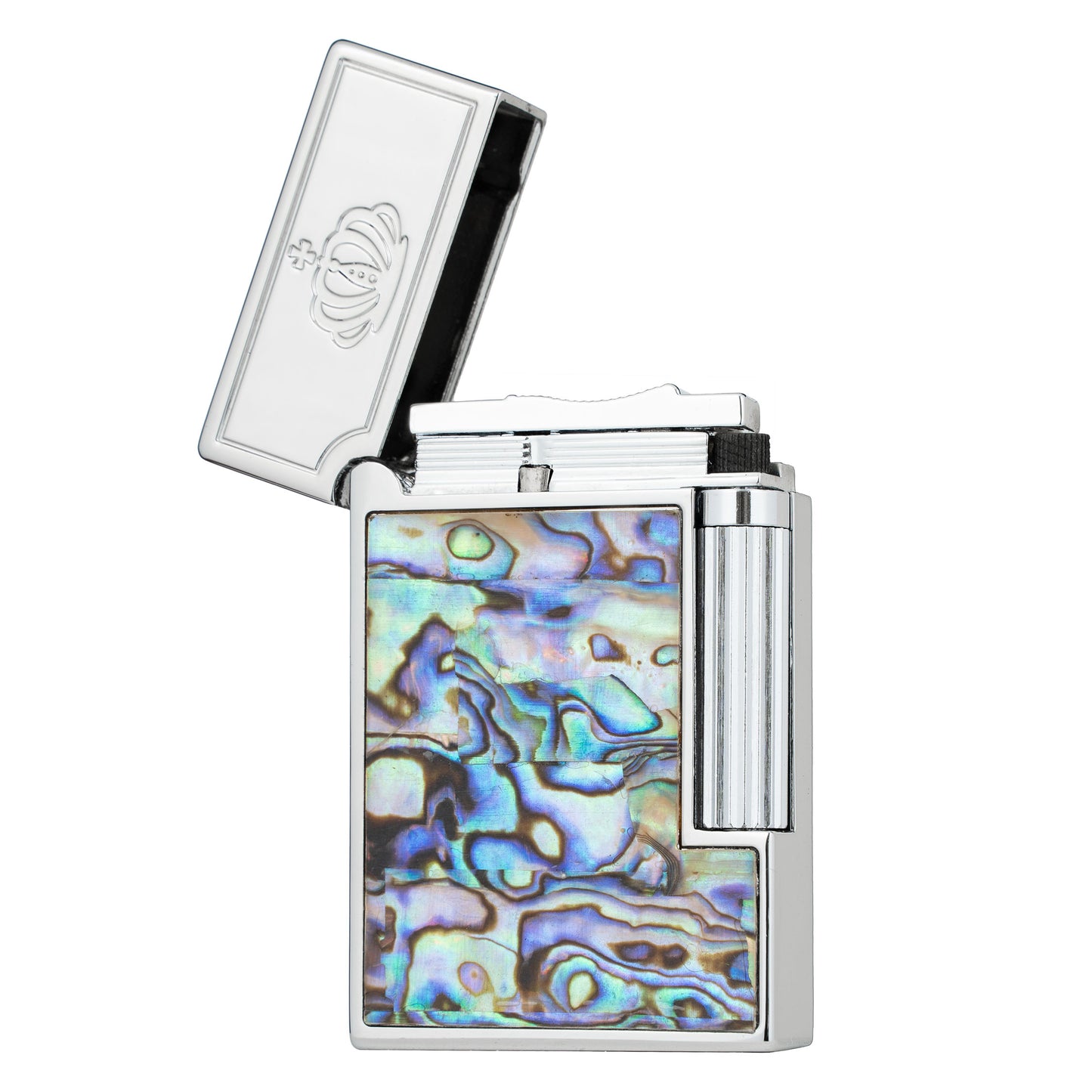 Classic Soft Flame Inlaid Paua Shell Kerosene Lighter Side Wheel Lighter Fluid Refillable Lighter