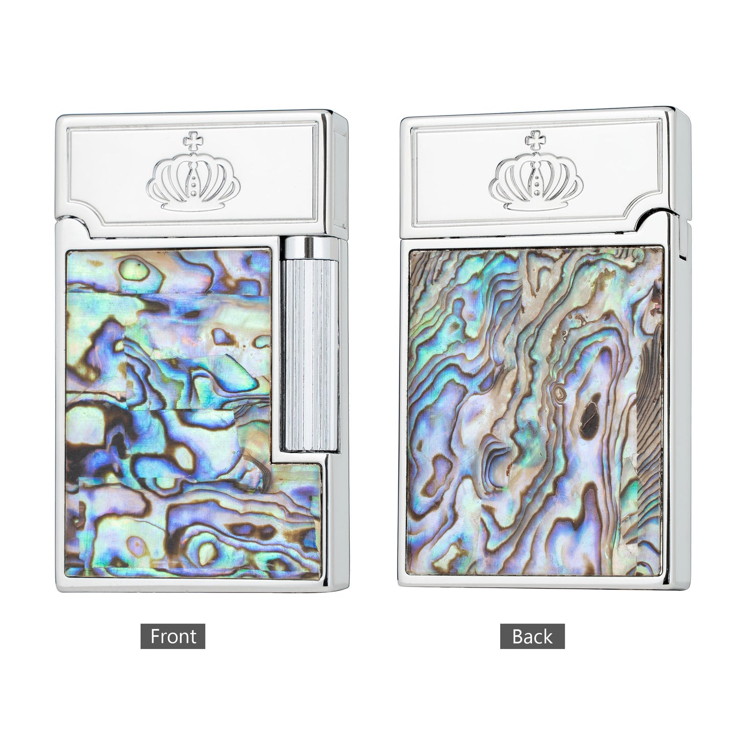Classic Soft Flame Inlaid Paua Shell Kerosene Lighter Side Wheel Lighter Fluid Refillable Lighter