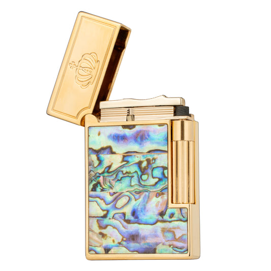 Classic Soft Flame Inlaid Paua Shell Kerosene Lighter Side Wheel Lighter Fluid Refillable Lighter
