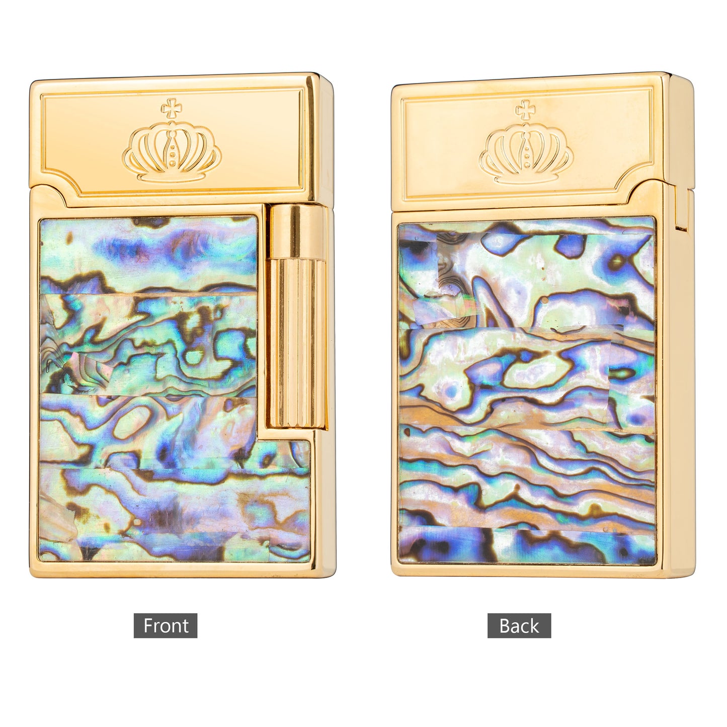 Classic Soft Flame Inlaid Paua Shell Kerosene Lighter Side Wheel Lighter Fluid Refillable Lighter