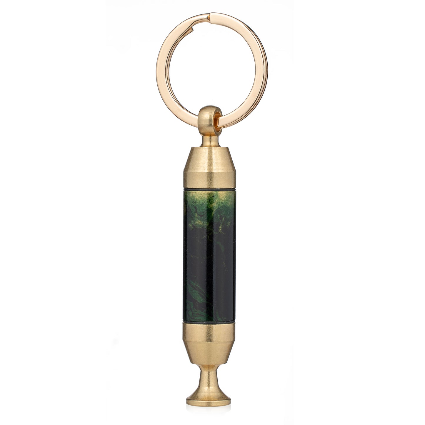 Solid Brass 2-in-1 Cigar Punch Cutter Cigar Needle with Keychain, Cigar Draw Enhancer, Premium Cigar Accessories Tool