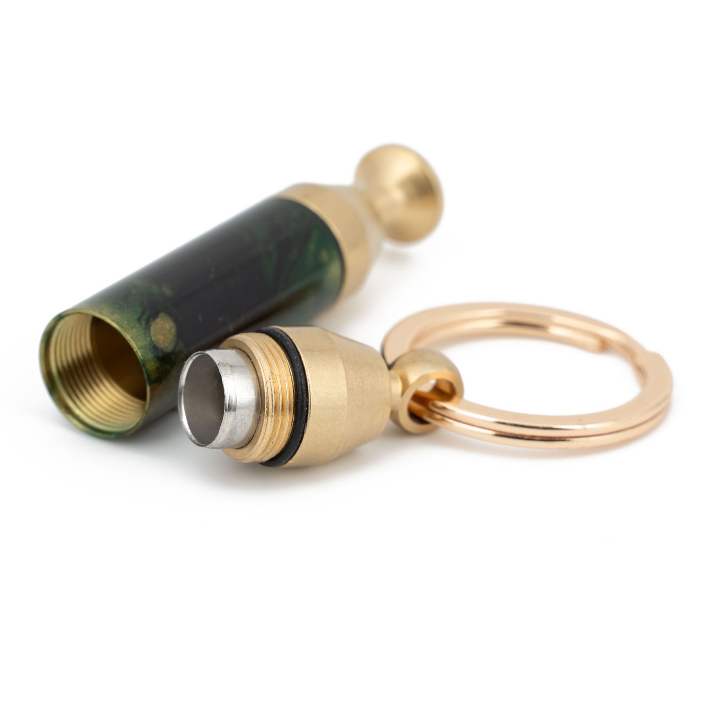 Solid Brass 2-in-1 Cigar Punch Cutter Cigar Needle with Keychain, Cigar Draw Enhancer, Premium Cigar Accessories Tool