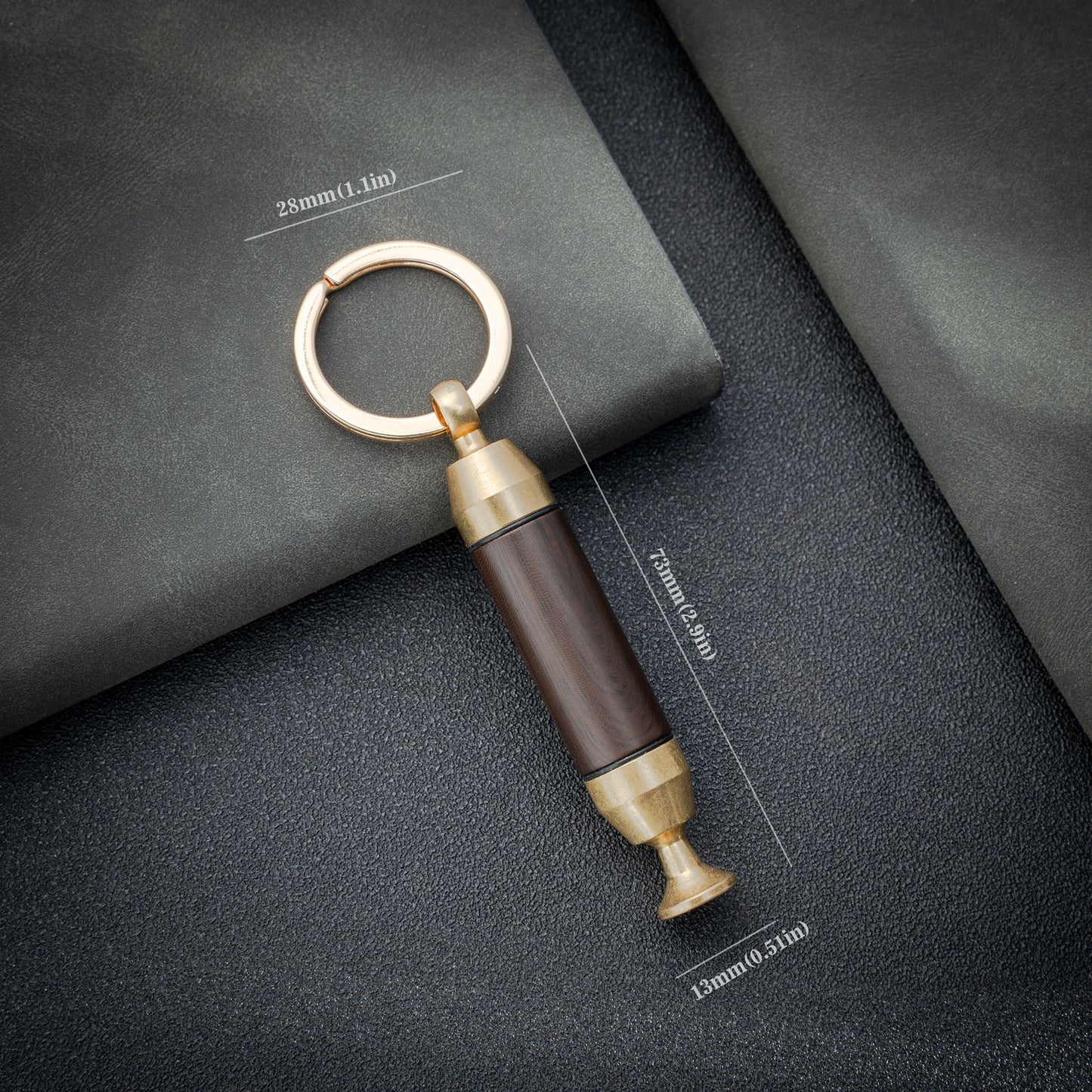 Solid Brass 2-in-1 Cigar Punch Cutter Cigar Needle with Keychain, Cigar Draw Enhancer, Premium Cigar Accessories Tool