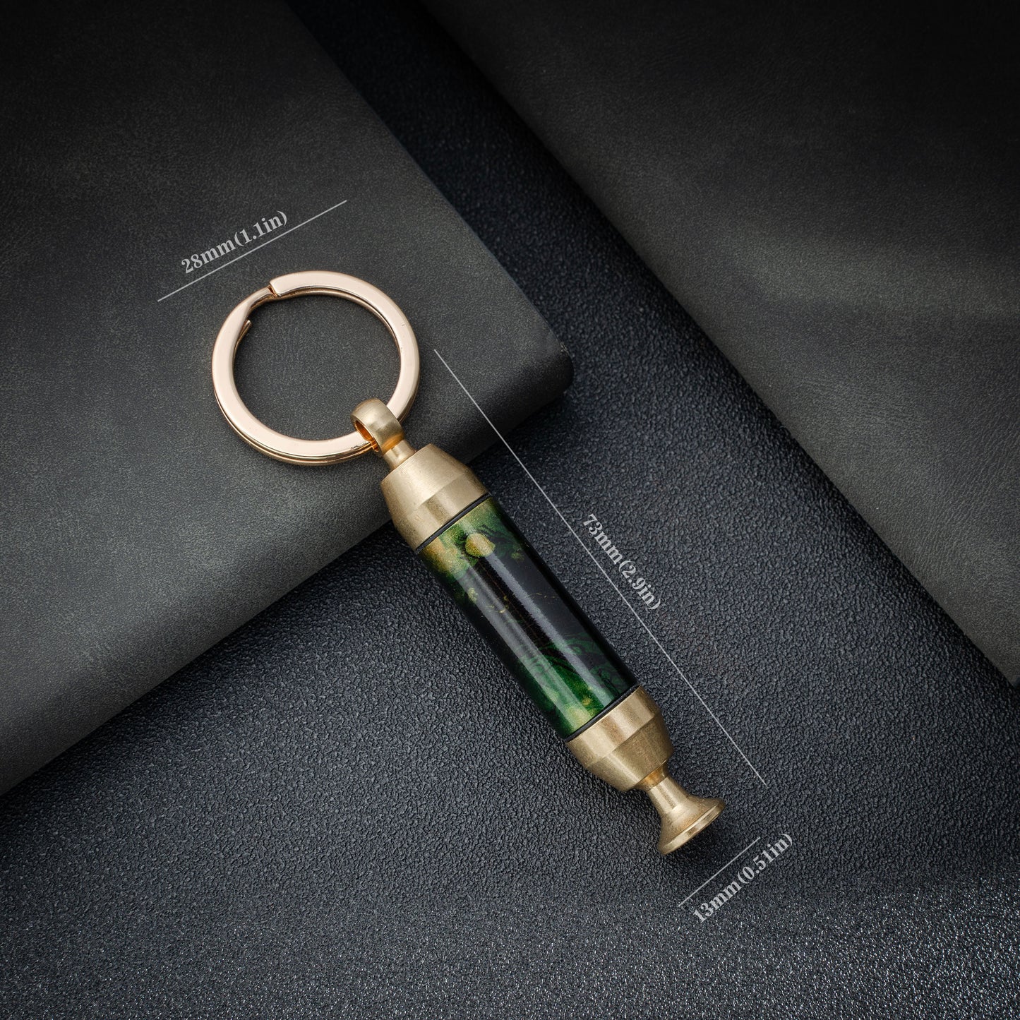 Solid Brass 2-in-1 Cigar Punch Cutter Cigar Needle with Keychain, Cigar Draw Enhancer, Premium Cigar Accessories Tool