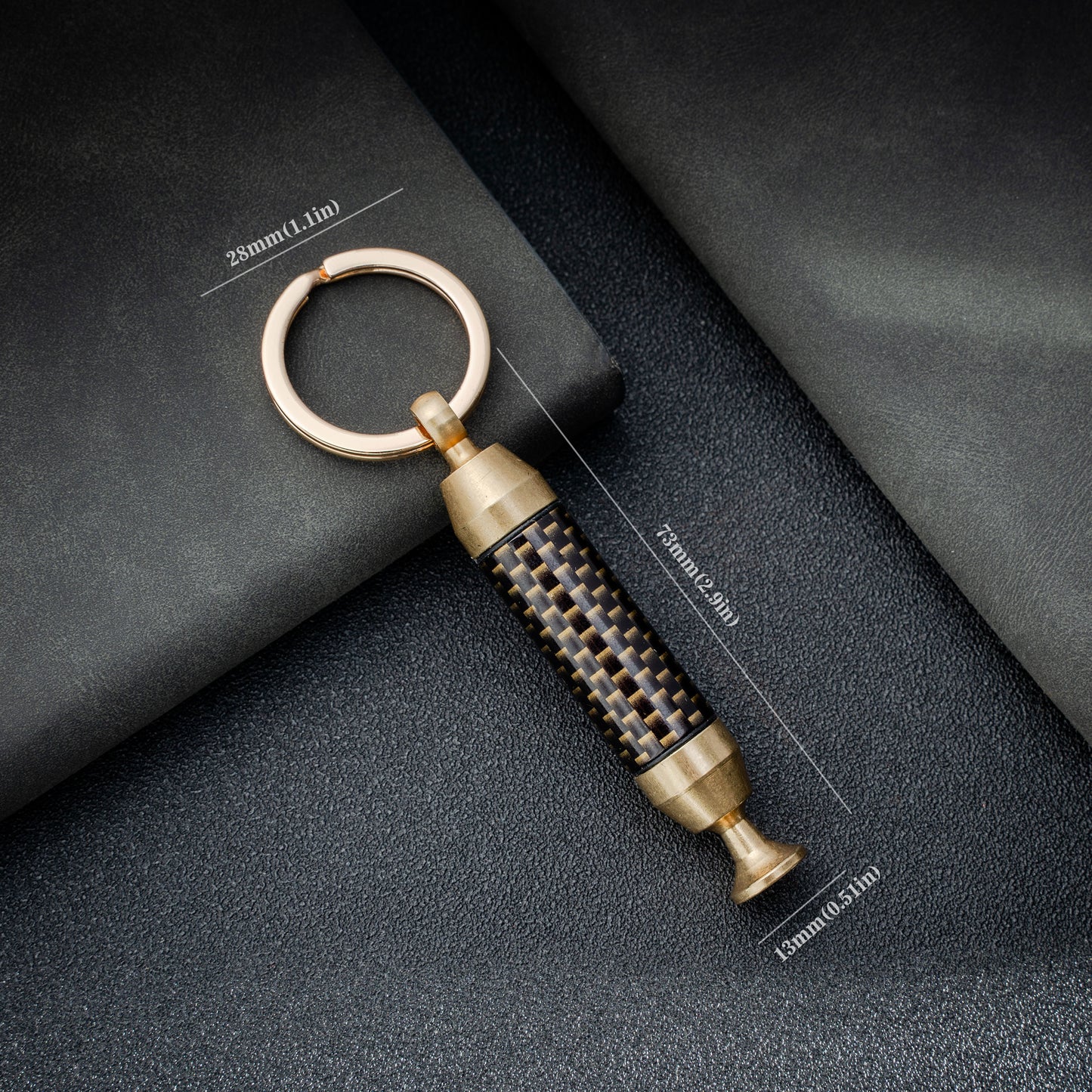 Solid Brass 2-in-1 Cigar Punch Cutter Cigar Needle with Keychain, Cigar Draw Enhancer, Premium Cigar Accessories Tool
