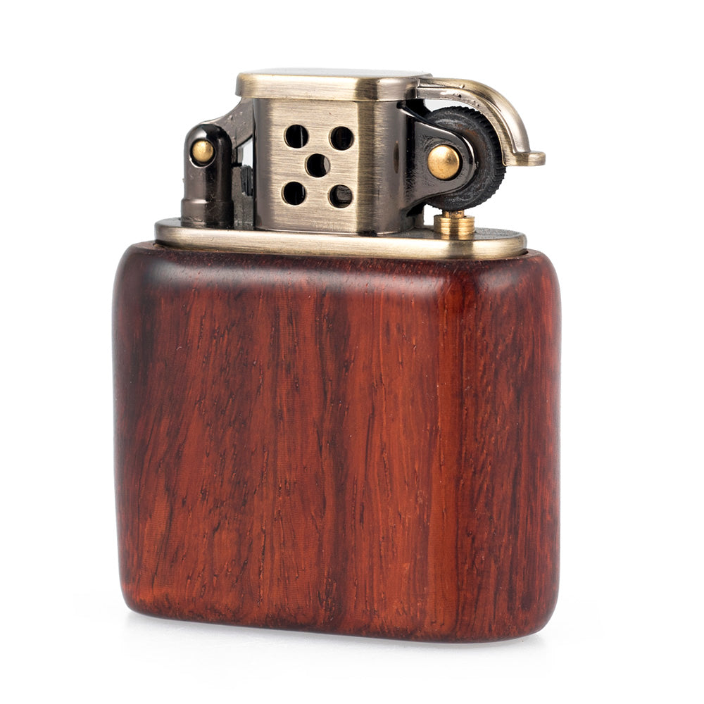 Rosewood Wooden Case Antique Style Lift Arm Soft Flame Kerosene Lighter