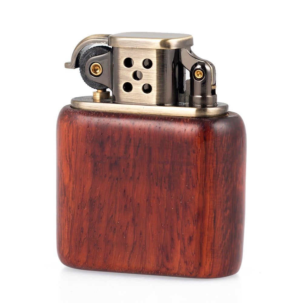 Rosewood Wooden Case Antique Style Lift Arm Soft Flame Kerosene Lighter