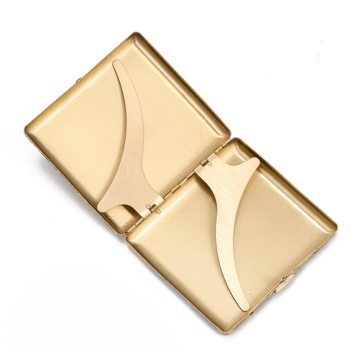 6 Sides Engraved Flowers Solid Brass Metal Cigarette Case Holder for Regular Cigarettes