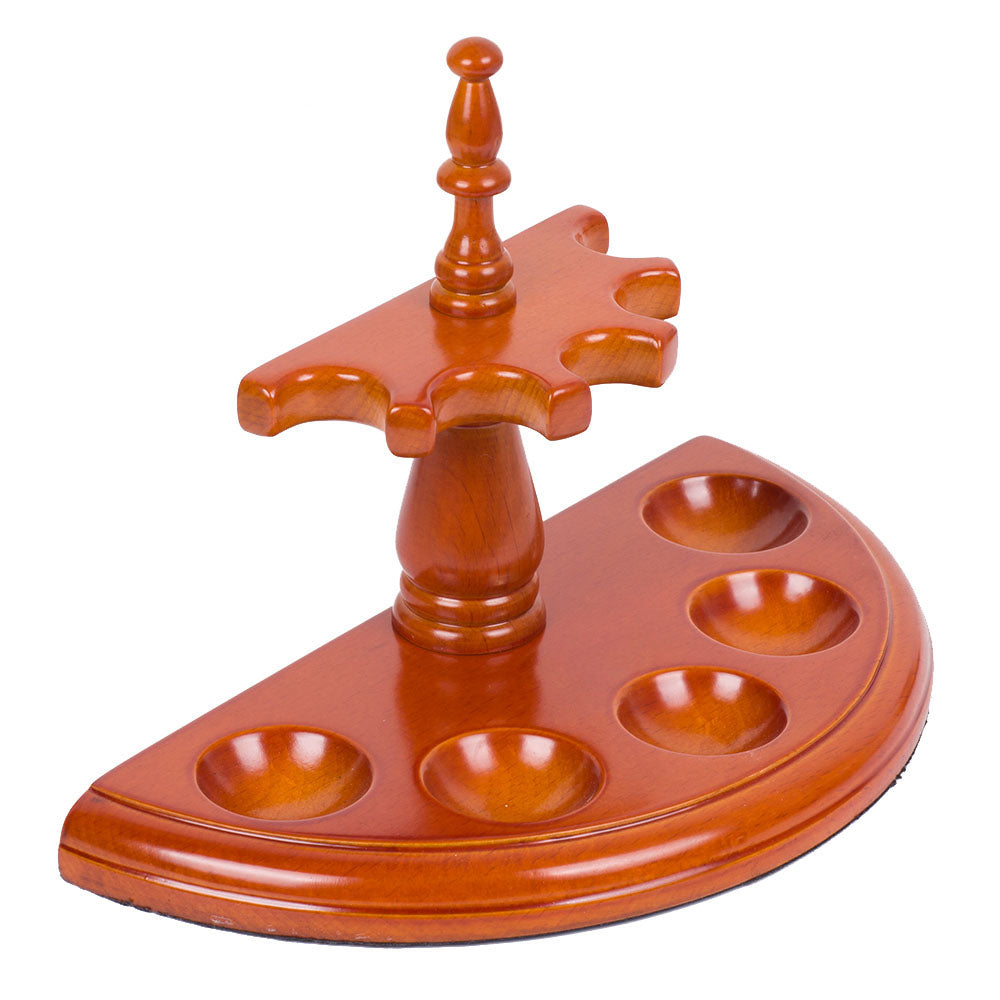Wood Wooden Smoking Pipe Stand Rack Holder for 5 Smoking Pipes