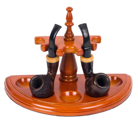 Wood Wooden Smoking Pipe Stand Rack Holder for 5 Smoking Pipes